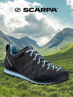 SCARPA Women's Crux Approach Shoes - Shark/Blue Radiance - Size 6.5
